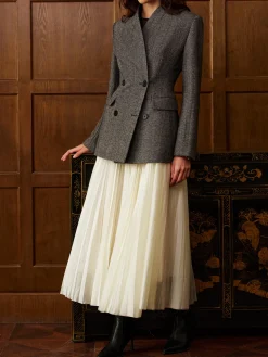 Outlet Wool-Blend Polka Dot Slim Blazer Blazers|Outerwear