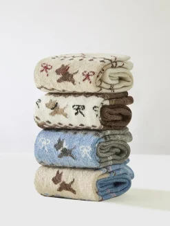 New Wool-Blend Puppy-Pattern Socks Socks & Tights|Accessories