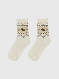 New Wool-Blend Puppy-Pattern Socks Socks & Tights|Accessories