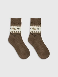 New Wool-Blend Puppy-Pattern Socks Socks & Tights|Accessories
