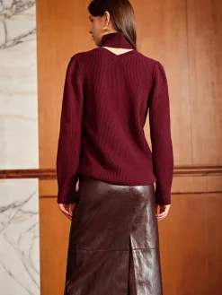 Wool-Blend Ribbed Cutout Sweater Sweater Tops|Sweaters & Cardigans
