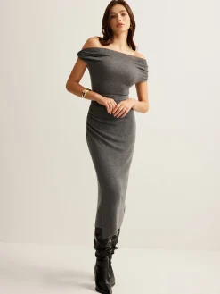 New Wool-Blend Ruched Sweater Skirt Set Sweater Tops|Skirts