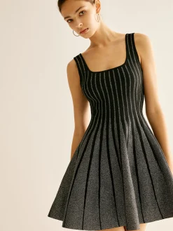 Discount Wool-Blend Sequins Sweater Dress Black Dresses|Sweater Dresses
