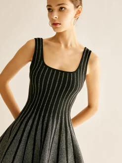 Discount Wool-Blend Sequins Sweater Dress Black Dresses|Sweater Dresses