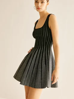 Discount Wool-Blend Sequins Sweater Dress Black Dresses|Sweater Dresses