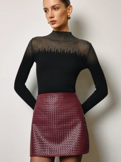 New Wool-Blend Sheer-Detail Slim Knit Top Knitwear|Tops