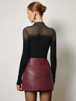 New Wool-Blend Sheer-Detail Slim Knit Top Knitwear|Tops