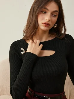 Outlet Wool-Blend Skinny Knit Top Sweater Tops|Sweaters & Cardigans