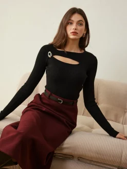 Outlet Wool-Blend Skinny Knit Top Sweater Tops|Sweaters & Cardigans