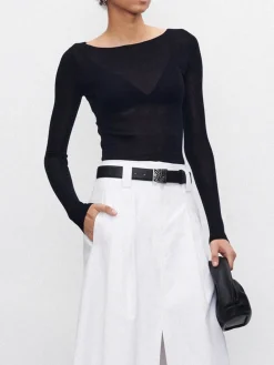 Best Wool-Blend Skinny Sheer Sweater Sweater Tops|Sweaters & Cardigans