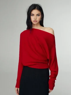 Sale Wool-Blend Straight Neck Knit Top Sweater Tops|Sweaters & Cardigans
