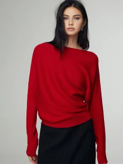 Sale Wool-Blend Straight Neck Knit Top Sweater Tops|Sweaters & Cardigans