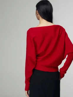 Online Wool-Blend Straight Neck Knit Top Sweater Tops|Sweaters & Cardigans