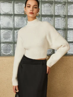 Clearance Wool-Blend Tie Open Back Sweater Sweater Tops|Sweaters & Cardigans