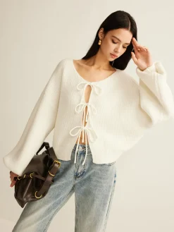 Hot Wool-Blend Tie-Front Cardigan Cardigans|Sweaters & Cardigans