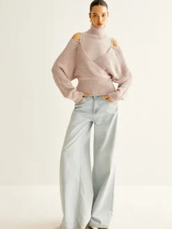 Online Wool-Blend Turtleneck Cinched Knit Top Sweater Tops|Sweaters & Cardigans