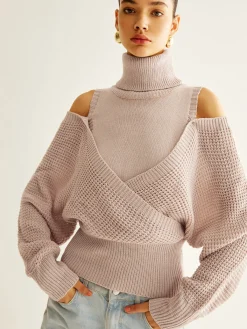 Online Wool-Blend Turtleneck Cinched Knit Top Sweater Tops|Sweaters & Cardigans