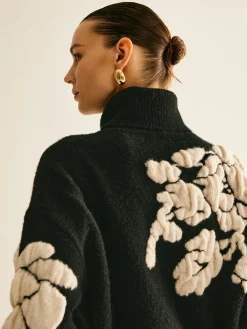 Hot Wool-Blend Turtleneck Jacquard Sweater Sweater Tops|Sweaters & Cardigans