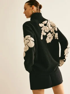 Hot Wool-Blend Turtleneck Jacquard Sweater Sweater Tops|Sweaters & Cardigans
