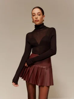 Discount Wool-Blend Turtleneck Semi-Sheer Skinny Sweater Sweater Tops|Sweaters & Cardigans