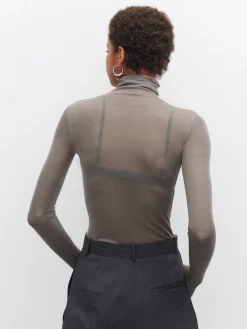Clearance Wool-Blend Turtleneck Sheer Sweater Sweater Tops|Sweaters & Cardigans