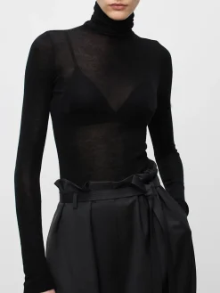 Clearance Wool-Blend Turtleneck Sheer Sweater Sweater Tops|Sweaters & Cardigans