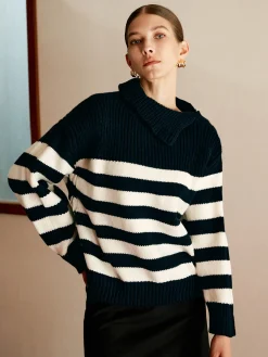 Hot Wool-Blend Turtleneck Striped Sweater Sweater Tops|Sweaters & Cardigans