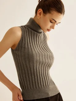 Discount Wool-Blend Turtleneck Sweater Vest Sweater Vests|Sweaters & Cardigans