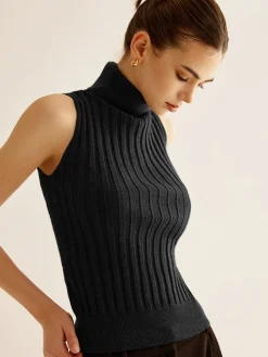 Discount Wool-Blend Turtleneck Sweater Vest Sweater Vests|Sweaters & Cardigans