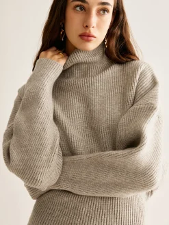 Sale Wool-Blend Turtleneck Sweater Without Belt Sweater Tops|Sweaters & Cardigans
