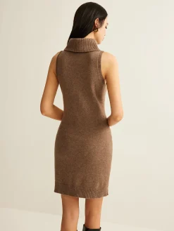 Discount Wool-Blend Turtleneck Sweater Dress Without Belt Sweater Dresses|Work Dresses