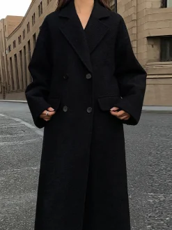 Best Wool-Blend Tweed Long Coat Outerwear|Coats