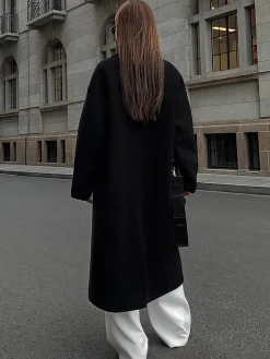 Best Wool-Blend Tweed Long Coat Outerwear|Coats