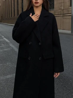Best Wool-Blend Tweed Long Coat Outerwear|Coats