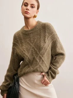 Hot Wool-Blend Twist Shift Sweater Sweater Tops|Sweaters & Cardigans
