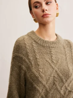Hot Wool-Blend Twist Shift Sweater Sweater Tops|Sweaters & Cardigans