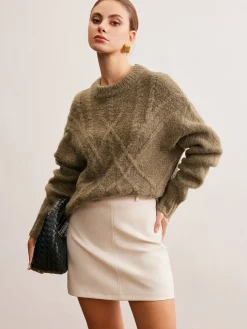 Hot Wool-Blend Twist Shift Sweater Sweater Tops|Sweaters & Cardigans