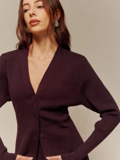 Clearance Wool-Blend V-Neck Button Cardigan Cardigans|Sweaters & Cardigans