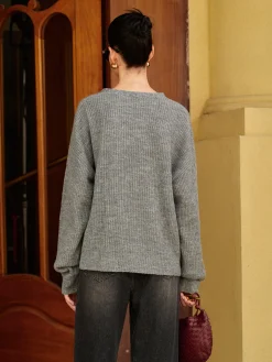 Outlet Wool-Blend V-Neck Tie Front Cardigan Cardigans|Sweaters & Cardigans