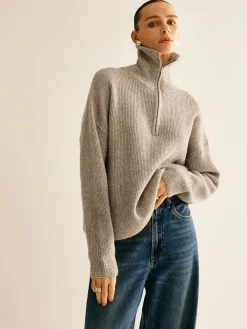 Hot Wool-Blend Zipper Sweater Co-ords Sweater Tops|Sweaters & Cardigans