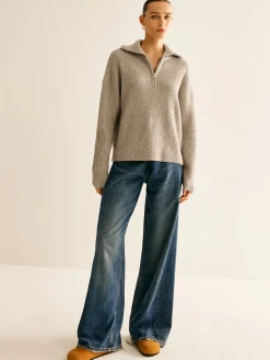 Hot Wool-Blend Zipper Sweater Co-ords Sweater Tops|Sweaters & Cardigans