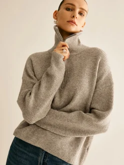 Hot Wool-Blend Zipper Sweater Co-ords Sweater Tops|Sweaters & Cardigans