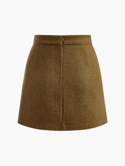 Outlet Wool-Blend Zipper Wrap Skirt Skirts|Bottoms