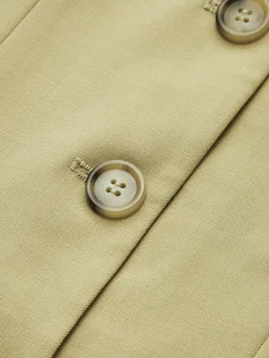 Discount Woolen Button Split Pleated Vest Outerwear|Vests