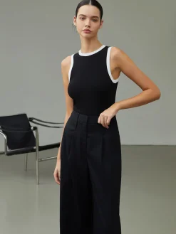 Hot Worth A Million Contrast Trim Tank Top Sweater Tops|Tank Tops & Camis