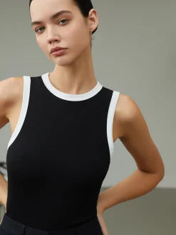 Hot Worth A Million Contrast Trim Tank Top Sweater Tops|Tank Tops & Camis