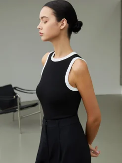 Hot Worth A Million Contrast Trim Tank Top Sweater Tops|Tank Tops & Camis