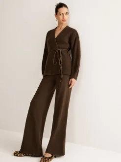 Best Wrap Belted Sweater Pants Set Sweater Tops|Sweaters & Cardigans