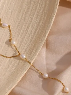Clearance Y-Shape Pearl Pendant Necklace Necklaces|Accessories