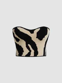 Sale Zebra Print Tube Top Tank Tops & Camis